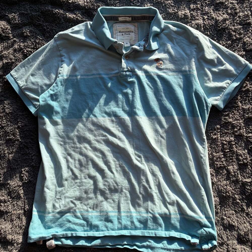 Abercrombie & Fitch Men's Muscle Fit Striped Polo Shirt